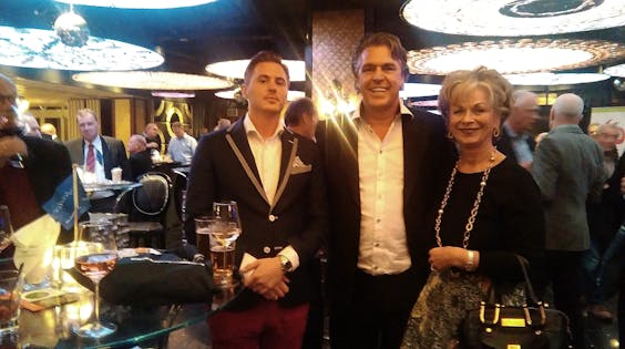 Beleggingsgoeroe Geert Schaaij, samen met enkele van zijn 'Beursgenoten', op een symposium in november 2016 in Noordwijk. Foto: Jeroen Molenaar