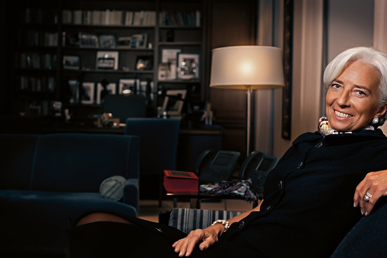 Christine Lagarde in haar kantoor in Washington, januari 2015. (Foto: Alina Gozin’a/Figarophoto/Hollandse Hoogte)