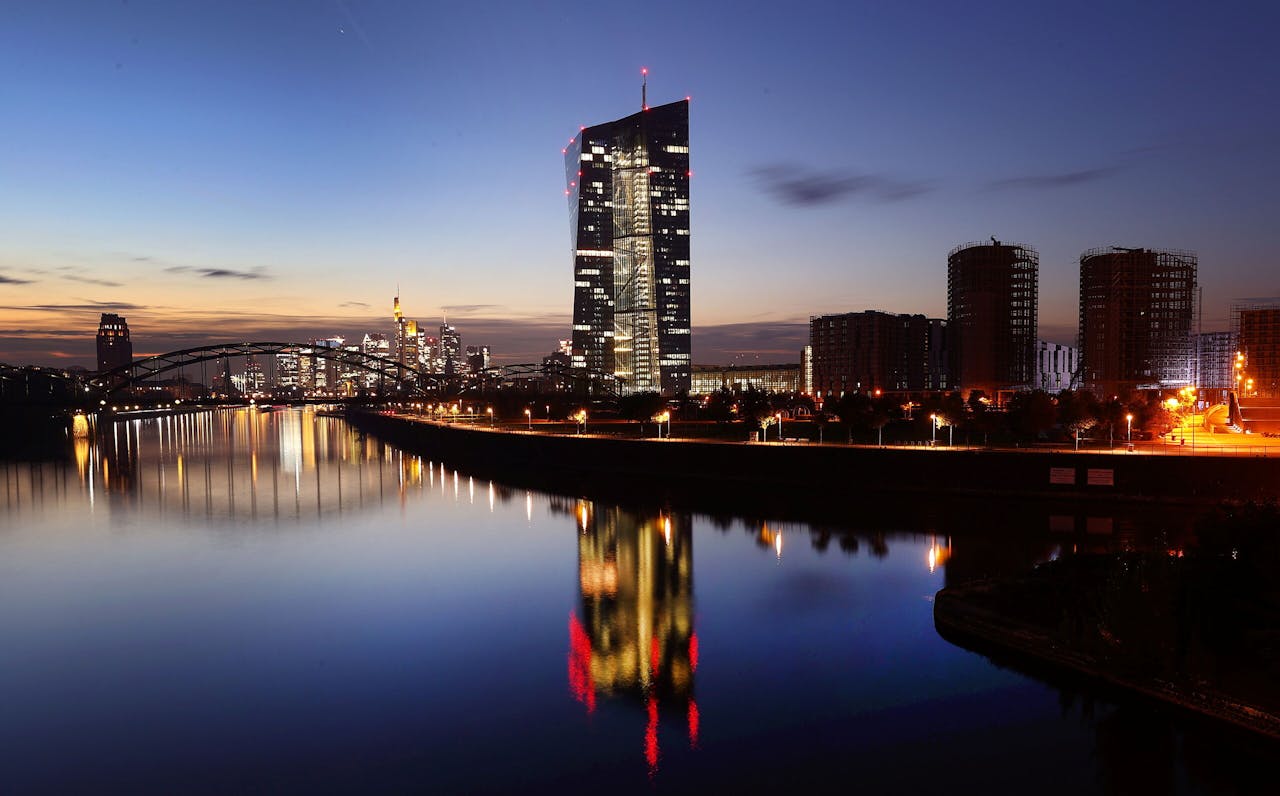 Het hoofdkantoor van de ECB in Frankfurt.