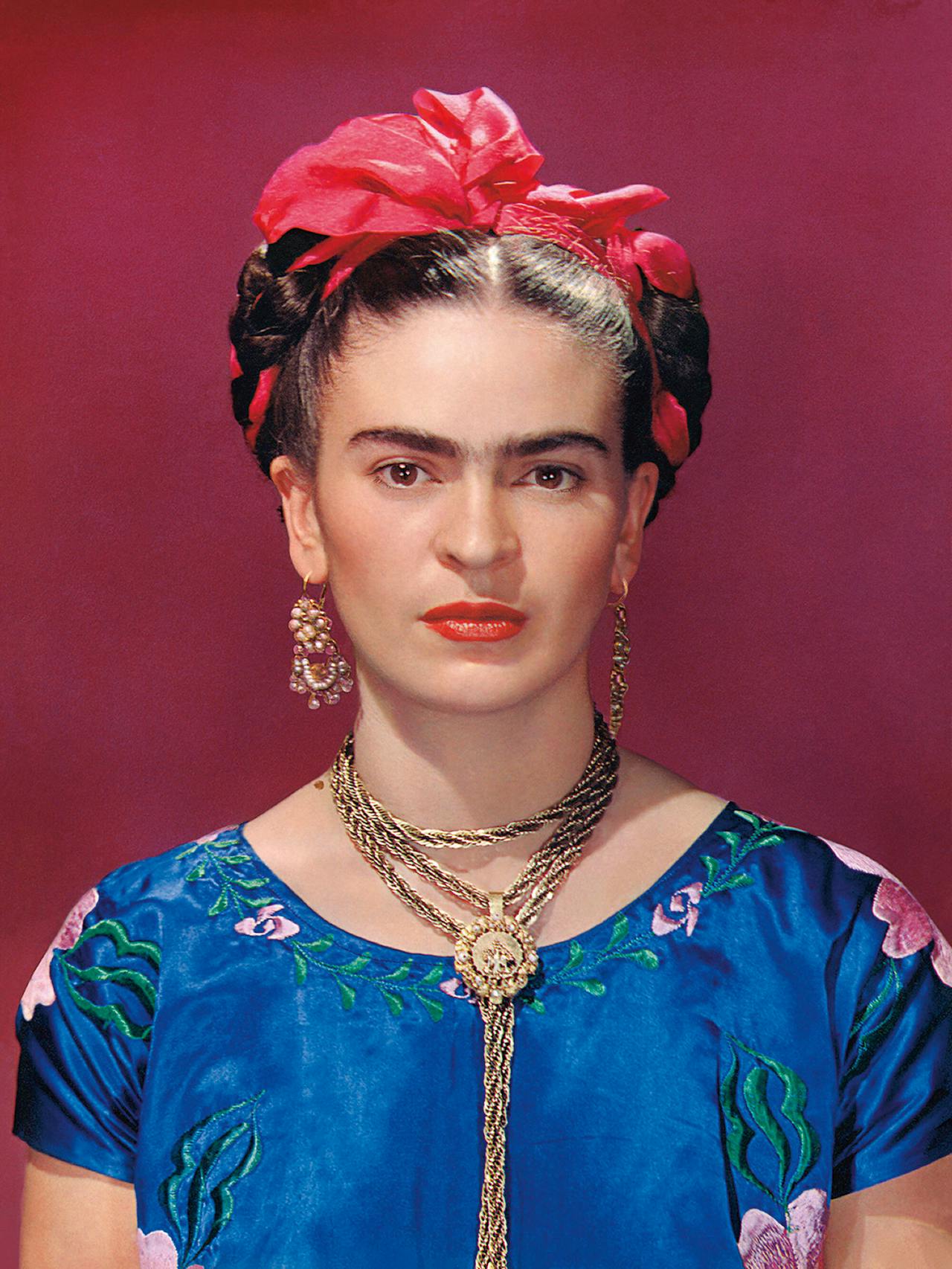 Een van de vele kleurenfoto’s die de Hongaars-Amerikaanse Nickolas Muray nam van Kahlo. Deze foto is uit 1939.