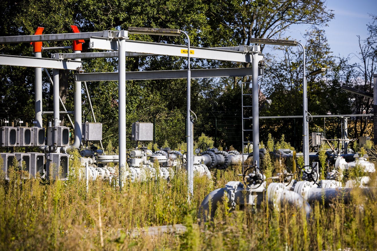 Een meet- en regelstation voor gas van de Gasunie in Helmond. De gasprijzen zijn afgelopen maanden sterk opgelopen door de verminderde Russische toevoer.