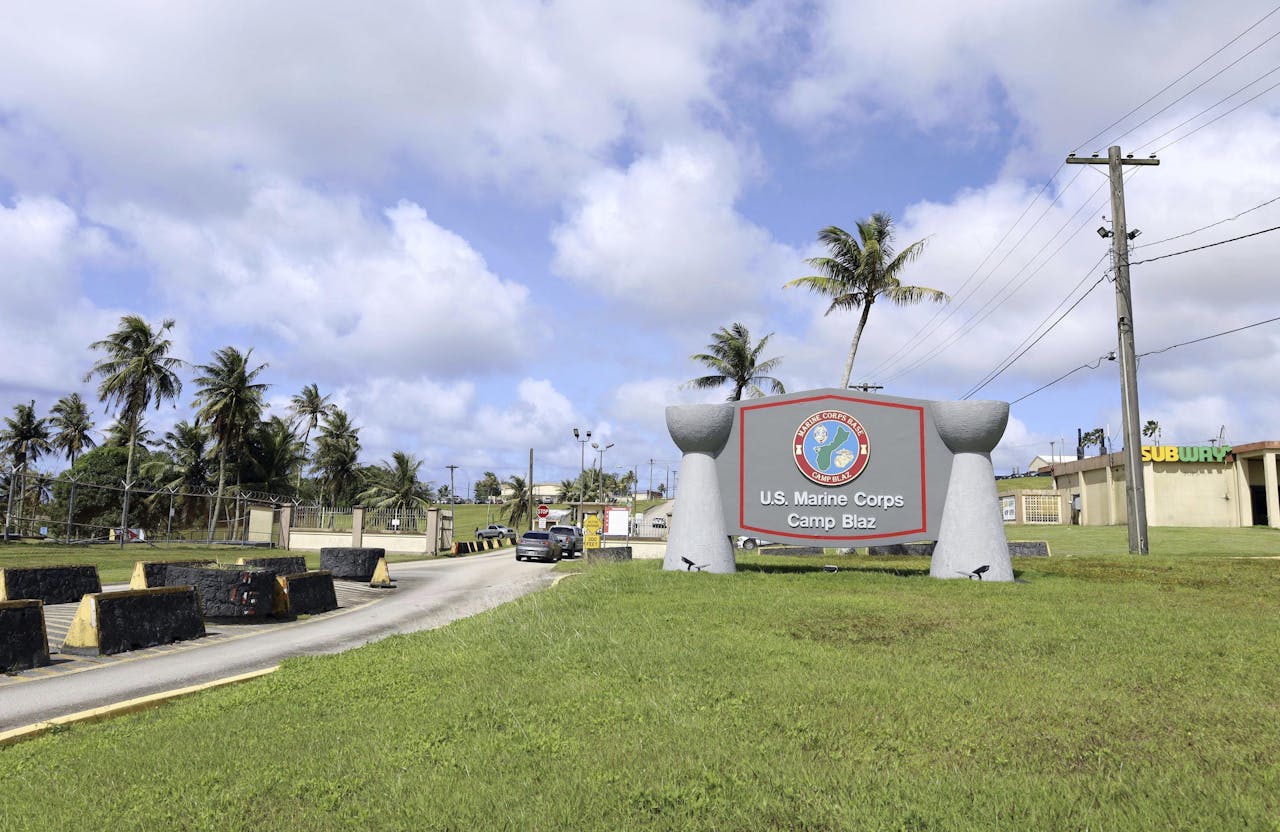 Een Amerikaanse marinebasis op Guam, een strategisch gelegen territorium van de Verenigde Staten in de Grote Oceaan.