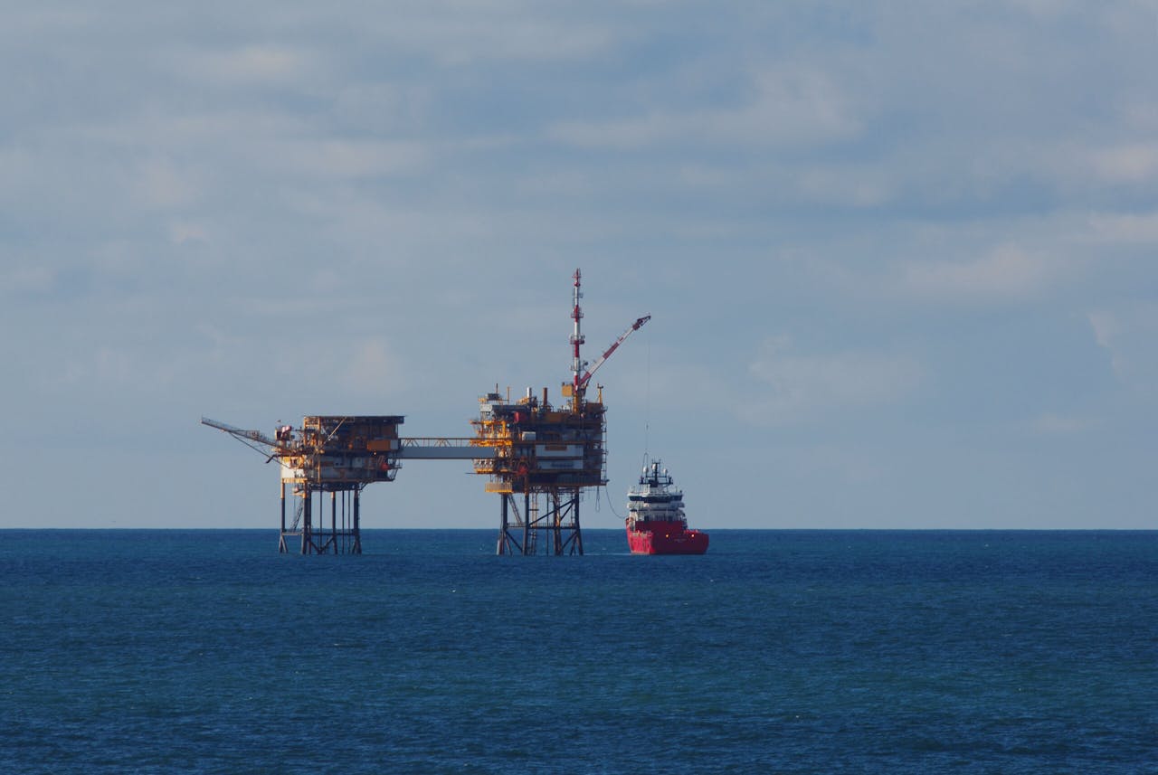Olieplatform in het Deense deel van de Noordzee