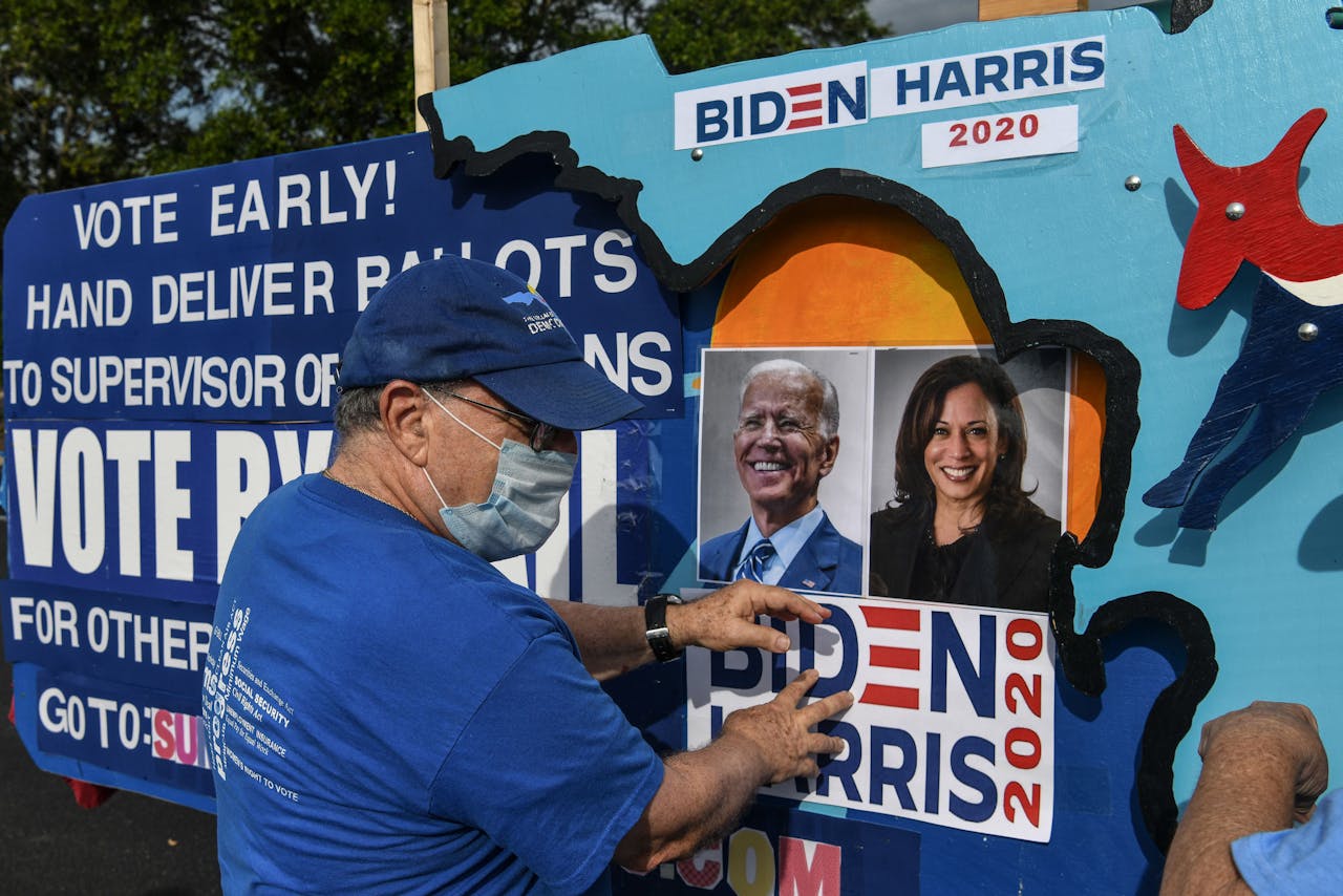 Joe Biden is de presidentskandidaat voor de Democraten, Kamala Harris is zijn running mate.