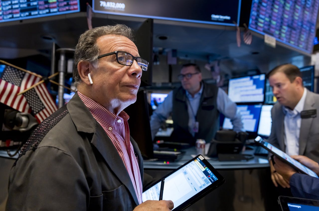 Handelaren van de New York Stock Exchange aan het werk