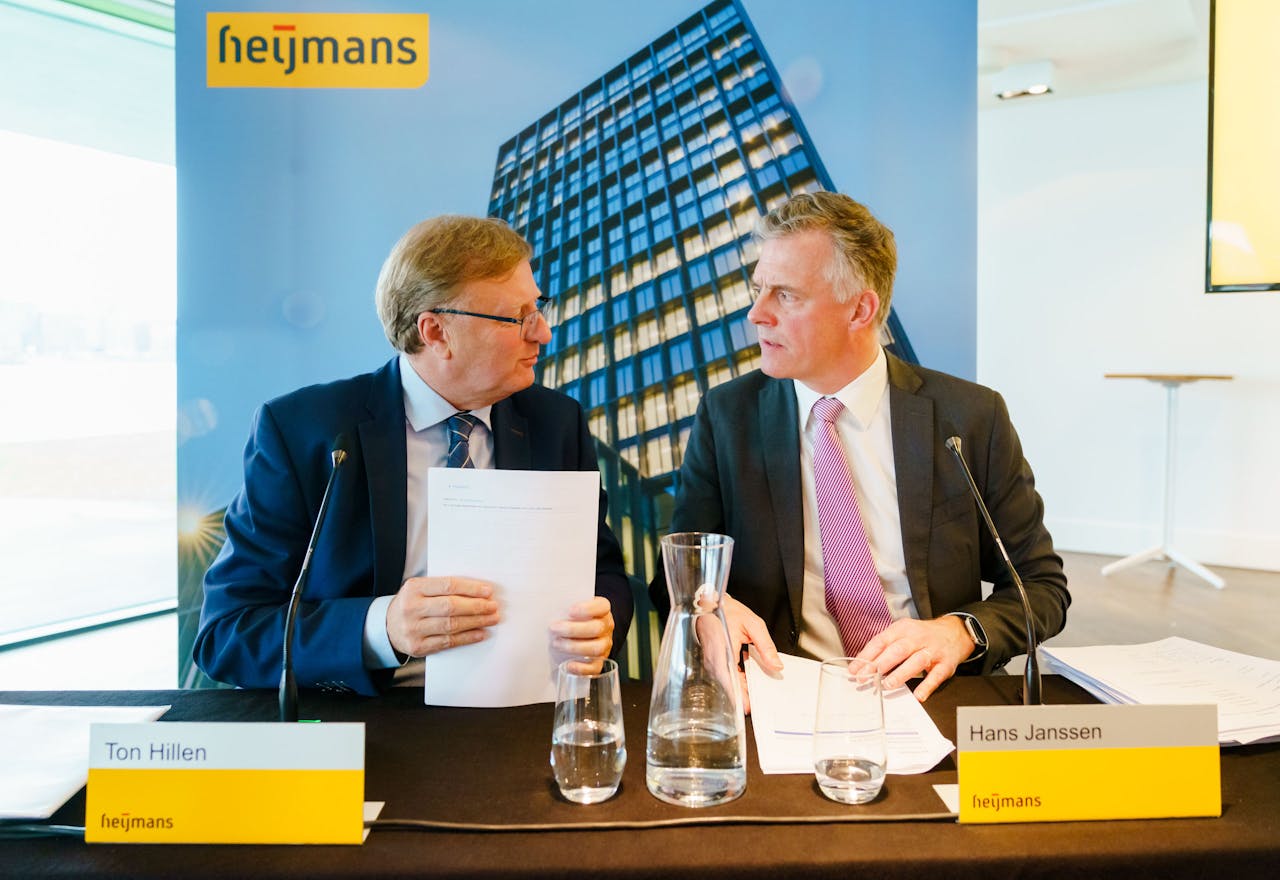 Ton Hillen en Hans Janssen tijdens de presentatie van de jaarcijfers over 2019.