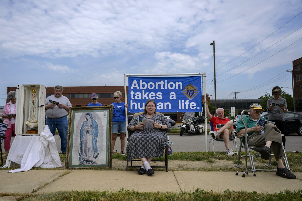 Anti-abortusbetogers bij de Hope Clinic for Women in Granite City, Illinois