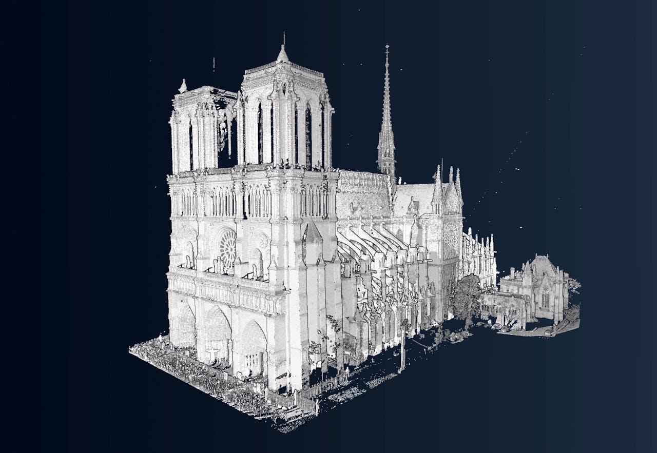 Computersimulatie van de Notre-Dame