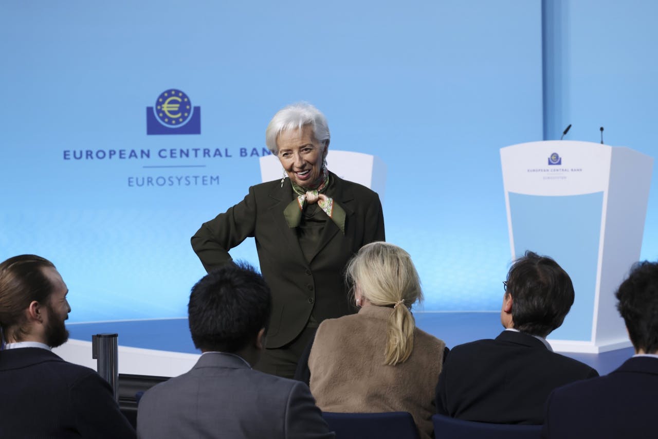 Christine Lagarde en persconferenties zijn niet altijd een gelukkige combinatie.